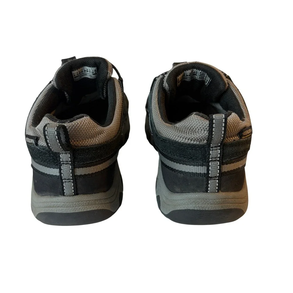 KEEN Targhee IV Waterproof Kids Size 2 Black Grey Hiking Shoes 1029564